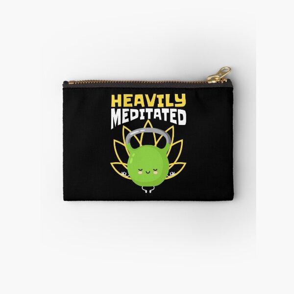 Item preview, Heavily Meditated, Funny Kettlebell Namaste Yoga designed and sold by Maria Garcia.