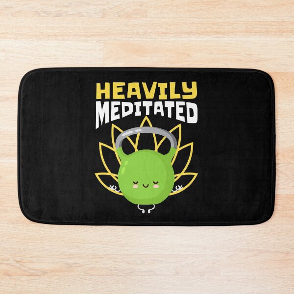 Item preview, Heavily Meditated, Funny Kettlebell Namaste Yoga designed and sold by Maria Garcia.