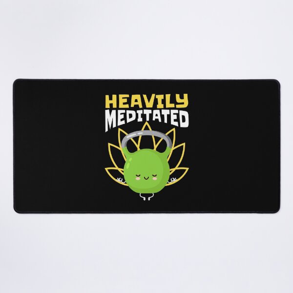 Item preview, Heavily Meditated, Funny Kettlebell Namaste Yoga designed and sold by Maria Garcia.