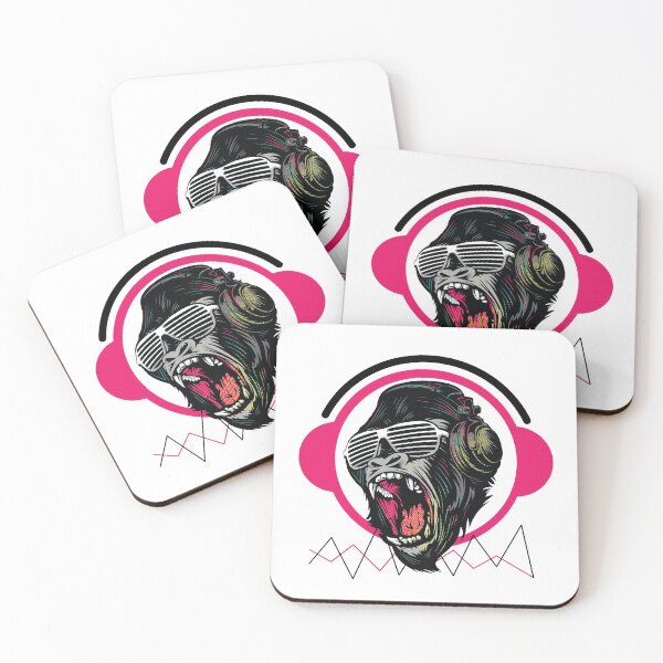 Item preview, DJ monkey, Party Specialist white background designed and sold by coffeeapparel.