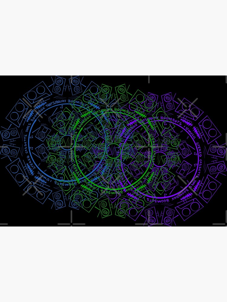 Radial Kaleidoscope Bots - Blue Green Purple Music Robots by that5280lady