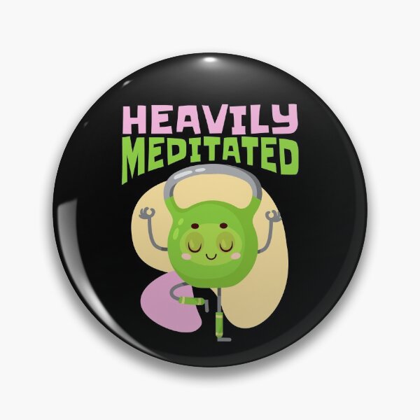 Item preview, Heavily Meditated, Funny Kettlebell Yoga Pose designed and sold by Maria Garcia.