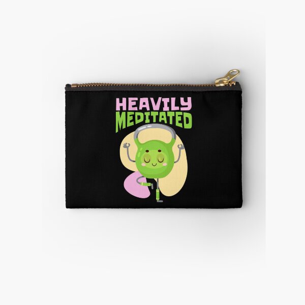 Item preview, Heavily Meditated, Funny Kettlebell Yoga Pose designed and sold by Maria Garcia.
