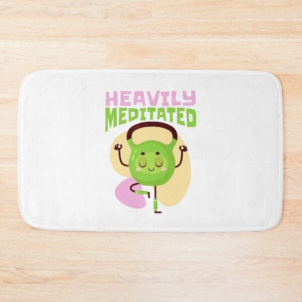 Item preview, Heavily Meditated, Funny Kettlebell Yoga Pose designed and sold by Maria Garcia.