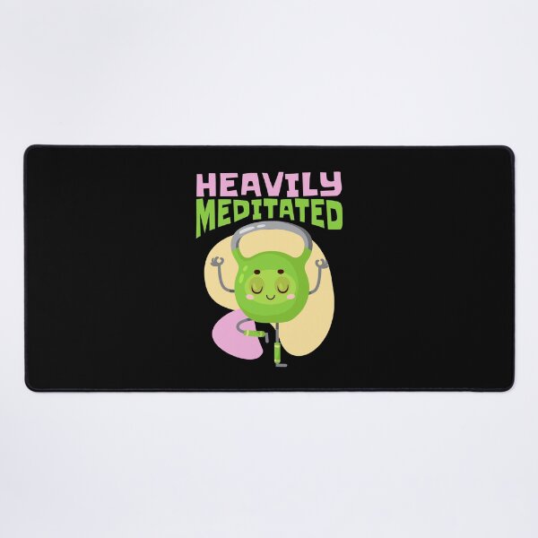 Item preview, Heavily Meditated, Funny Kettlebell Yoga Pose designed and sold by Maria Garcia.