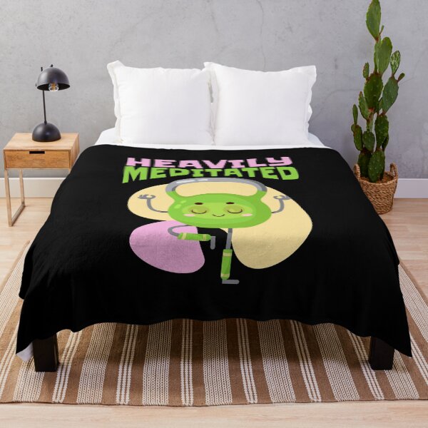 Item preview, Heavily Meditated, Funny Kettlebell Yoga Pose designed and sold by Maria Garcia.