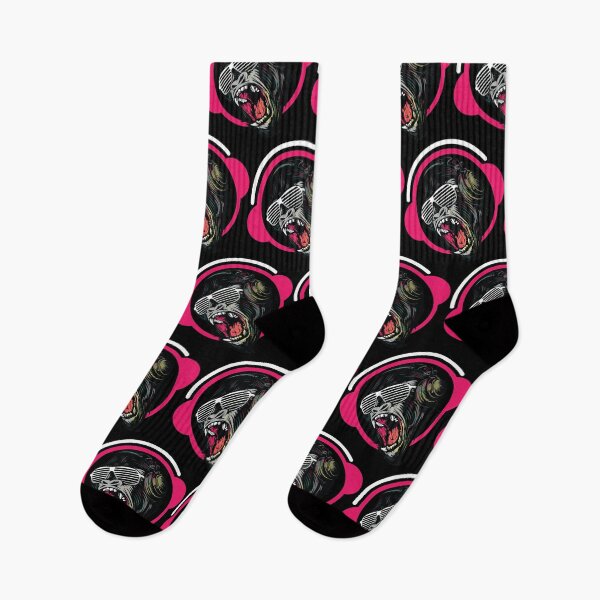 Item preview, DJ monkey, Party Pattern on black designed and sold by coffeeapparel.