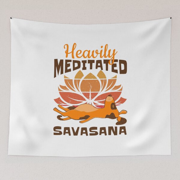 Item preview, Heavily Meditated Savasana Dog, Funny Meditation designed and sold by Maria Garcia.