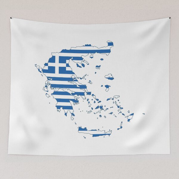 Item preview, The flag of Greece on her map designed and sold by portokalis.