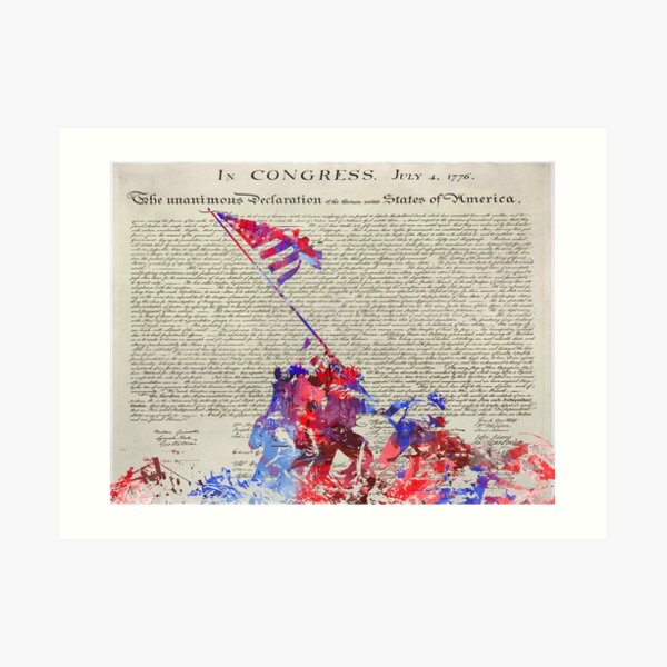 Iwo Jima Delcaration of Freedom Art Print