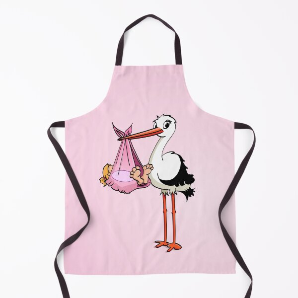 Item preview, The stork who delivers the baby girl. Vector gender illustration. designed and sold by Stef Ringoot, cartoons and illustrations.