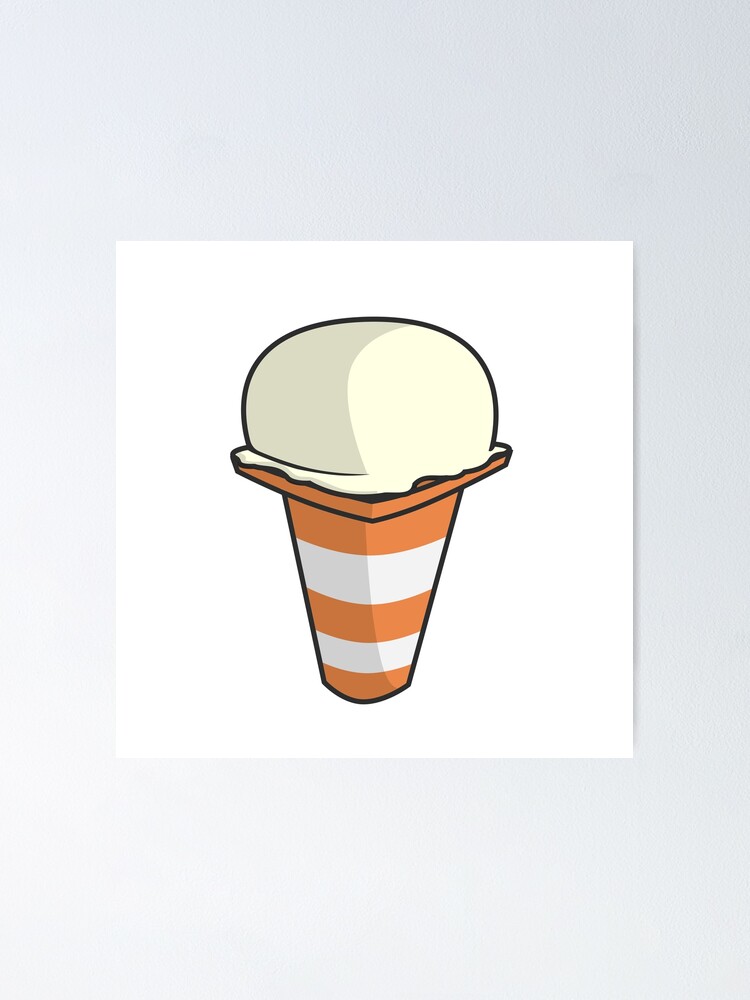 Ice Cream In a Traffic Cone Cartoon