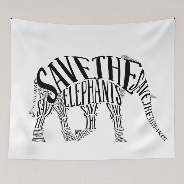 Item preview, Save The Elephants Typography designed and sold by DottirMcQueen.