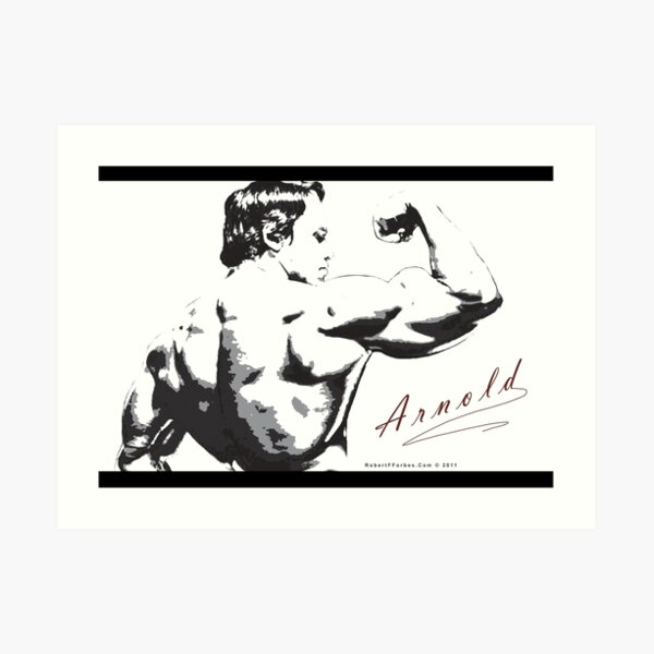 Arnold Schwarzenegger - Rear Bicep Shot Art Print