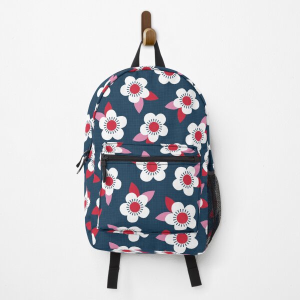 Item preview, Mod blossoms on Navy Blue designed and sold by Daisy Beatrice.