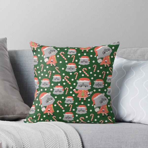 Item preview, Christmas Racoon Pattern Design Green designed and sold by racharanha.
