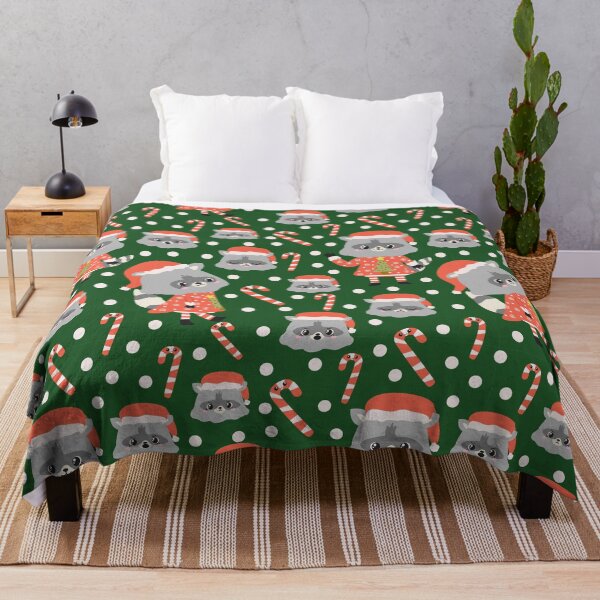 Item preview, Christmas Racoon Pattern Design Green designed and sold by racharanha.