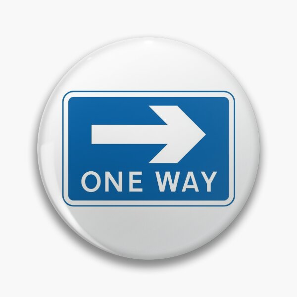 Item preview, UK One Way Road Sign - Blue with white text arrow pointing right designed and sold by MintGubbins.