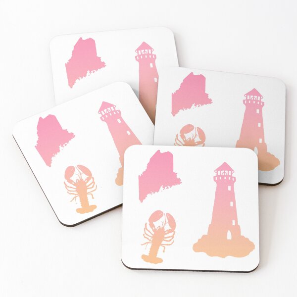 Item preview, Pink and Yellow State of Maine Sticker Pack  designed and sold by Dalaura.