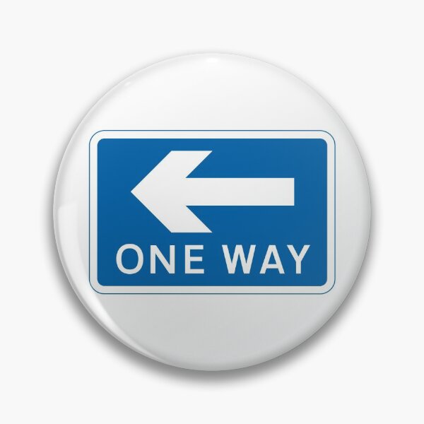 Item preview, UK One Way Road Sign - Blue with white text arrow pointing left designed and sold by MintGubbins.