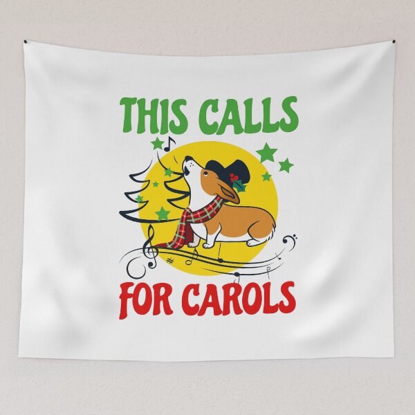 Item preview, Funny Sing Christmas Carols, Cute Corgi Dog Singing designed and sold by Maria Garcia.