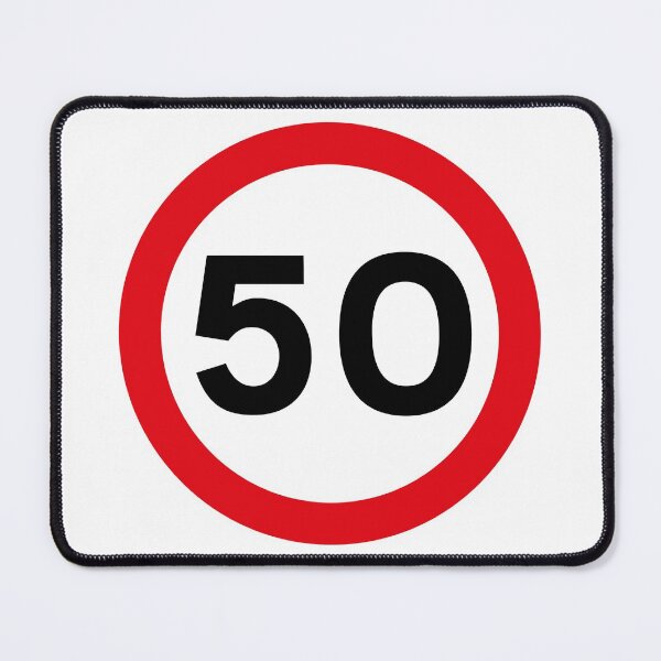 Item preview, 50 mph UK Speed Limit sign - 50 (Fiftieth birthday) designed and sold by MintGubbins.