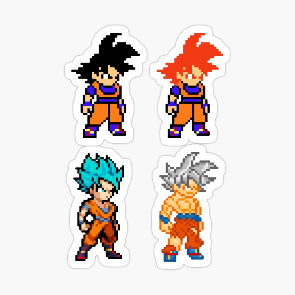 Goku 8bit Super Saiyan God Blue Ultra Instinct | t-shirt pixel art migatte no gokui Goku 8bit Super Saiyan God Blue Ultra Instinct | t-shirt pixel art migatte no gokui