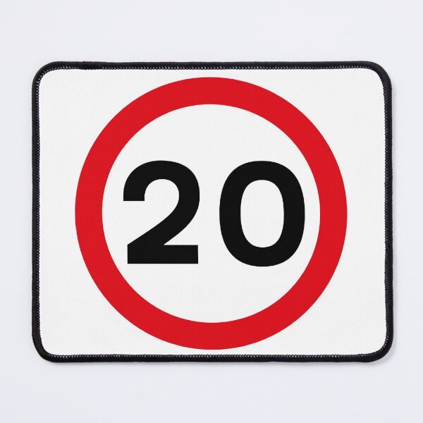 Item preview, 20 mph UK Speed Limit sign - 20 (Twentieth birthday) designed and sold by MintGubbins.