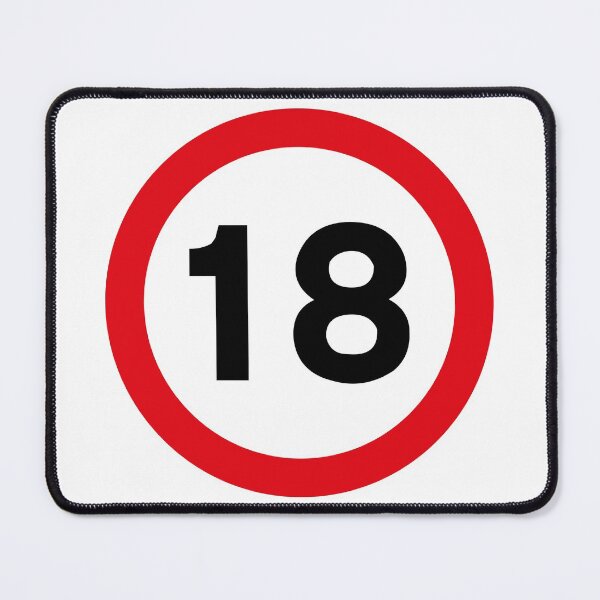 Item preview, 18 mph UK Speed Limit sign - 18 (Eighteenth birthday) designed and sold by MintGubbins.