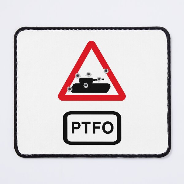Item preview, Tank Road Sign PTFO with bullet holes - Play the f*&king objective! Gamer's design designed and sold by MintGubbins.