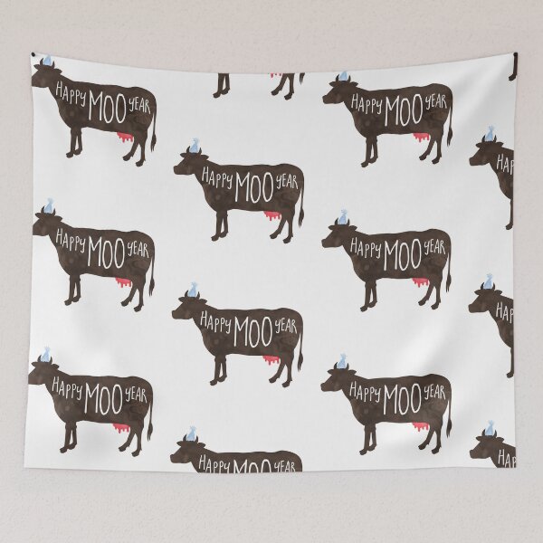 Item preview, Happy Moo Year - New Year's funny, joke, pun, gift designed and sold by hitechmom.