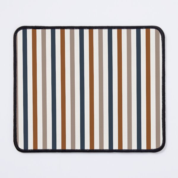 Item preview, warm beige cinnamon navy stripes pattern designed and sold by venus-ian.