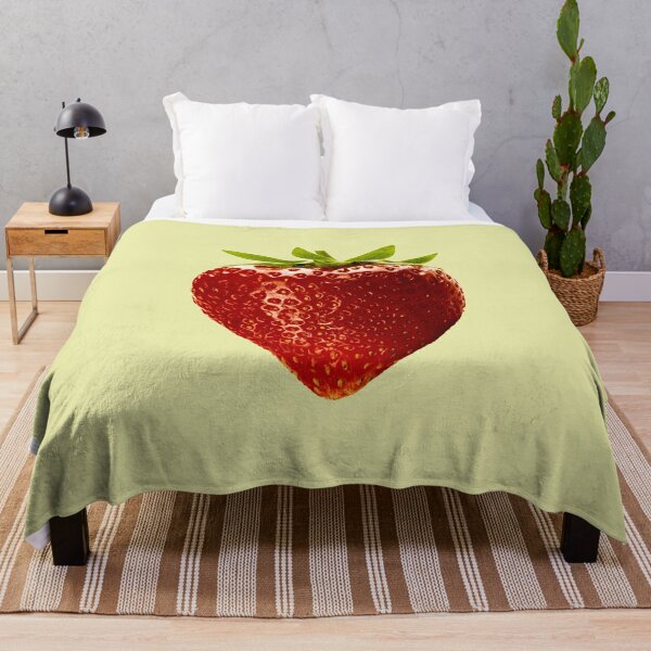 Cute Pink Strawberry Blanket, Strawberry Cottagecore Plush Blanket, Summer  Strawberry Blanket, Comfy Blanket, Cozy Blanket 
