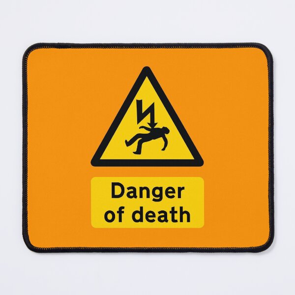 Item preview, UK Danger of Death Warning Sign with Text designed and sold by MintGubbins.