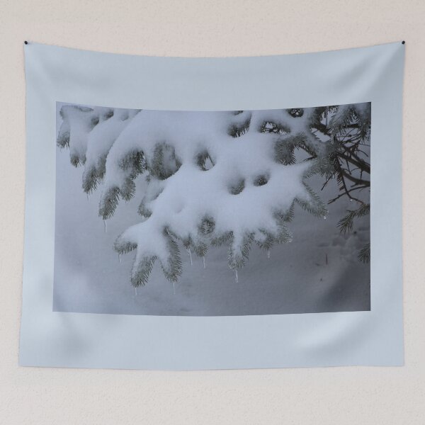 Item preview, Colorado Blue Spruce Tree Branches Snow Covered Ice designed and sold by JariHawk.