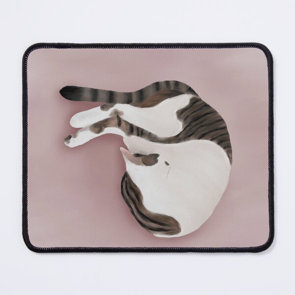 Item preview, Sleeping white and tabby cat portrait designed and sold by LauraO31.