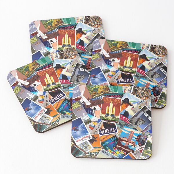 Item preview, Vintage Travel Poster Collage #1 designed and sold by Rockett Graphics.