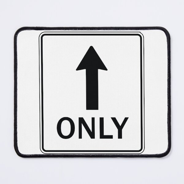 Item preview, US Ahead Only Road Sign - White with black text & arrow pointing up designed and sold by MintGubbins.
