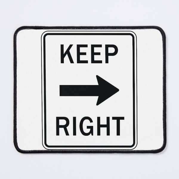 Item preview, US Keep Right Road Sign - White with black text & arrow pointing right designed and sold by MintGubbins.