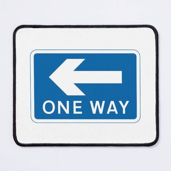 Item preview, UK One Way Road Sign - Blue with white text arrow pointing left designed and sold by MintGubbins.
