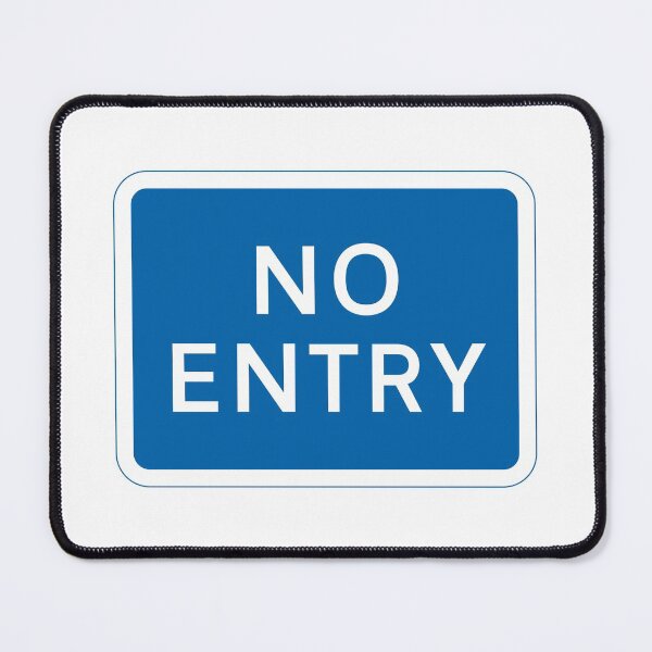 Item preview, UK No Entry Road Sign - Blue with white text designed and sold by MintGubbins.