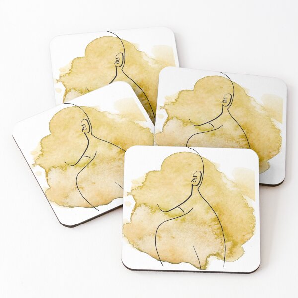 Item preview, Gold watercolor profile designed and sold by Cata-mcd.