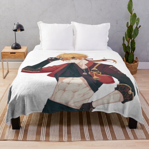 chibi thoma genshin impact Throw Blanket