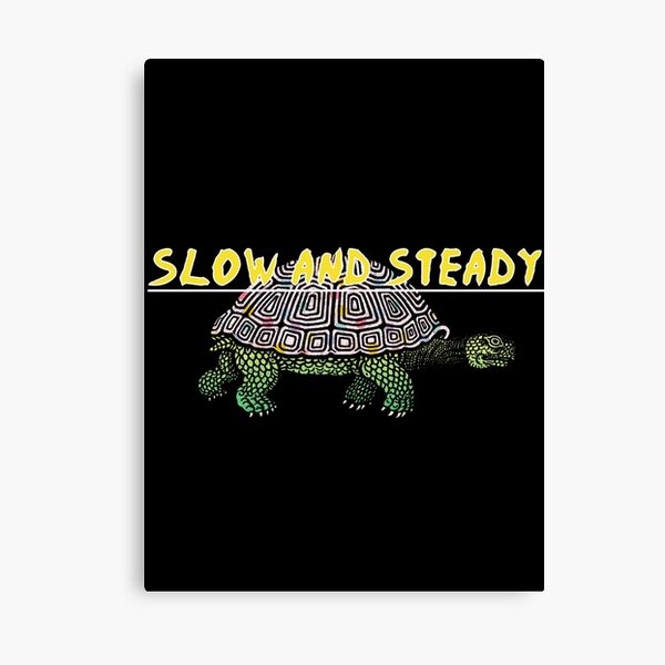 Slow and steady tortoise and the hare pink Canvas Print