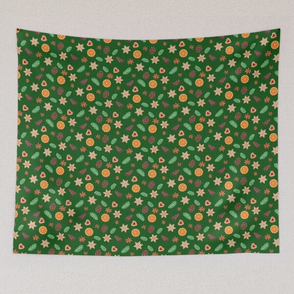 Item preview, Festive Fall and Christmas Holiday Icons Pattern designed and sold by BigAl3D.