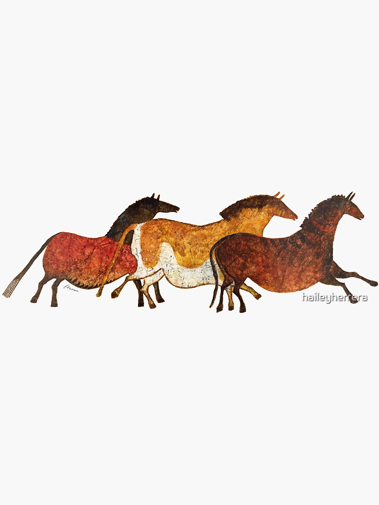 Thumbnail 3 of 3, Sticker, Cave Horses in Beige designed and sold by haileyherrera.