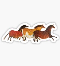 Cave Horses in Beige Sticker