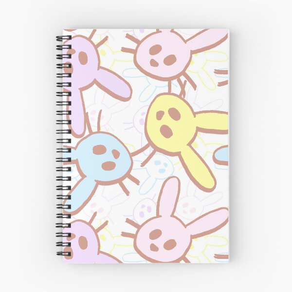 Aperçu de l'œuvre Lapins de dessin animé arc-en-ciel pastel girly créée et vendue par Caryn Pinkston.