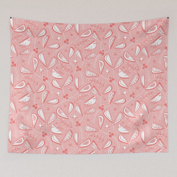Item preview, MCM - Mistletoe and Birds - Retro Pink designed and sold by miavaldez.