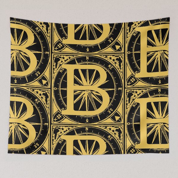 Item preview, Customized letter *B* name initials monogram! Personalized masonic ouiji compass font for artists and musicians! designed and sold by Popular-Gifts.